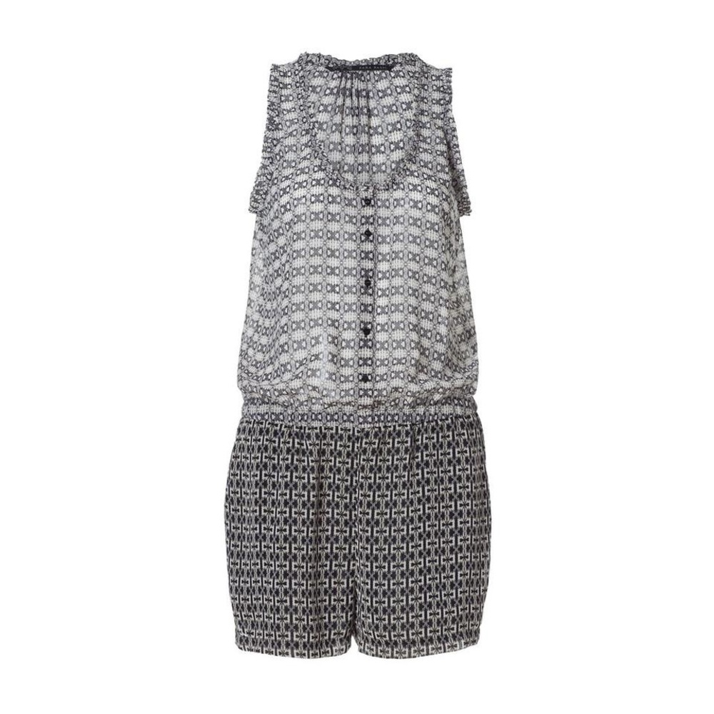 Zara geometric print black & white romper